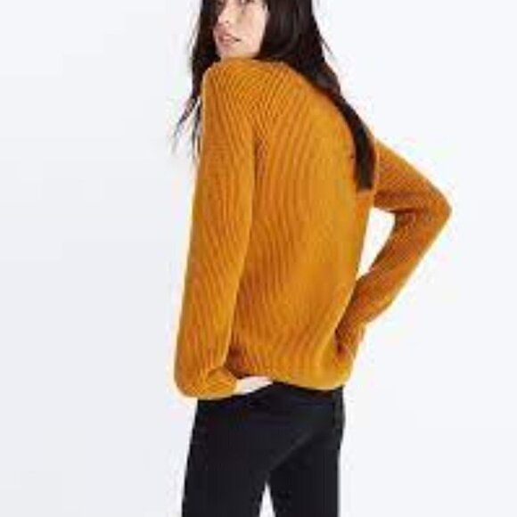 ✅ MADEWELL MUSTARD Northfield Mock Neck WOOL BLEND Sweater SIZE XS - Picture 6 of 6